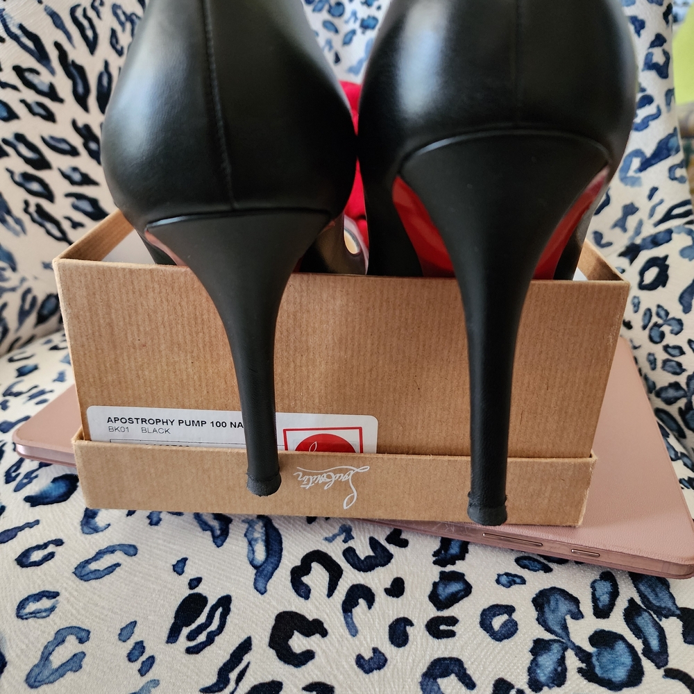 Christian Louboutin Black Apostrophy Pump 100 Nappa - Picture 2 of 5